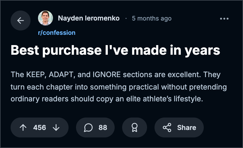 Reddit review from Nayden Ieromenko in r/confession,